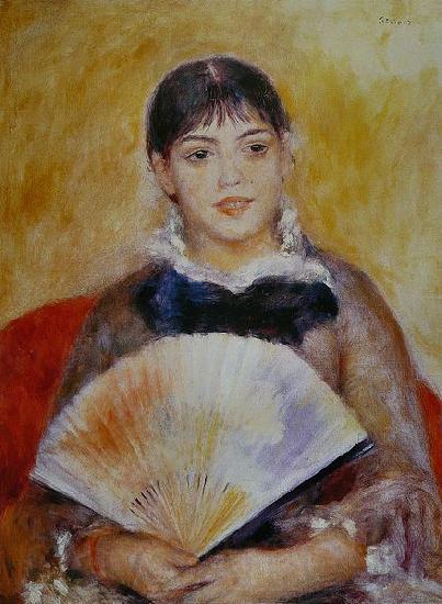 Pierre-Auguste Renoir Femme a l'eventail Norge oil painting art